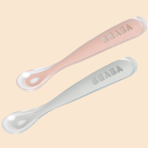 silicone spoon first age beaba old pink 01 6 1