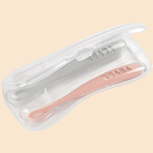 silicone spoon first age beaba old pink 01 8 1