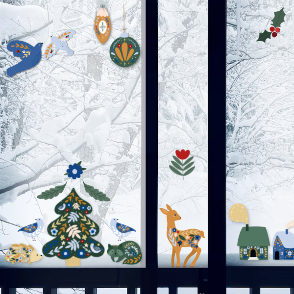 Ludilabel  Adhésifs décoratifs de Noël pour fenêtres