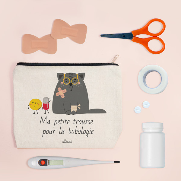 trousse pharmacie pochette personnalisee chat malade 2