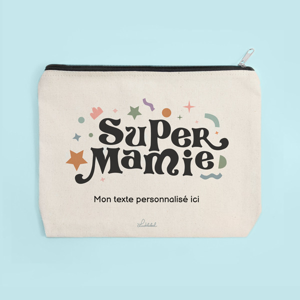 Pochette en tissu personnalisée - Super Mamie