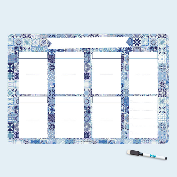 Planning organiseur - hebdomadaire et effaçable - Azulejos