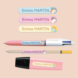 Étiquettes minis personnalisées pour stylos-Étiquettes Prénom 0,00 € Ludilabel Renard, Crocodile, Lion, Panda, Chat, Oiseaux, Sirène, Princesse, Insectes, Licorne, Espace, Lapin, Loutre, Ninja, Jeux video, Robots, Sports, Dinosaures, Pirates, Fleurs, Motifs 1