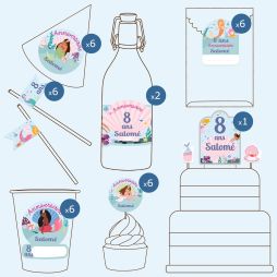 Kit déco table d’anniversaire personnalisé - Sirènes-Stickers Sweet Table 19,99 € Ludilabel 1