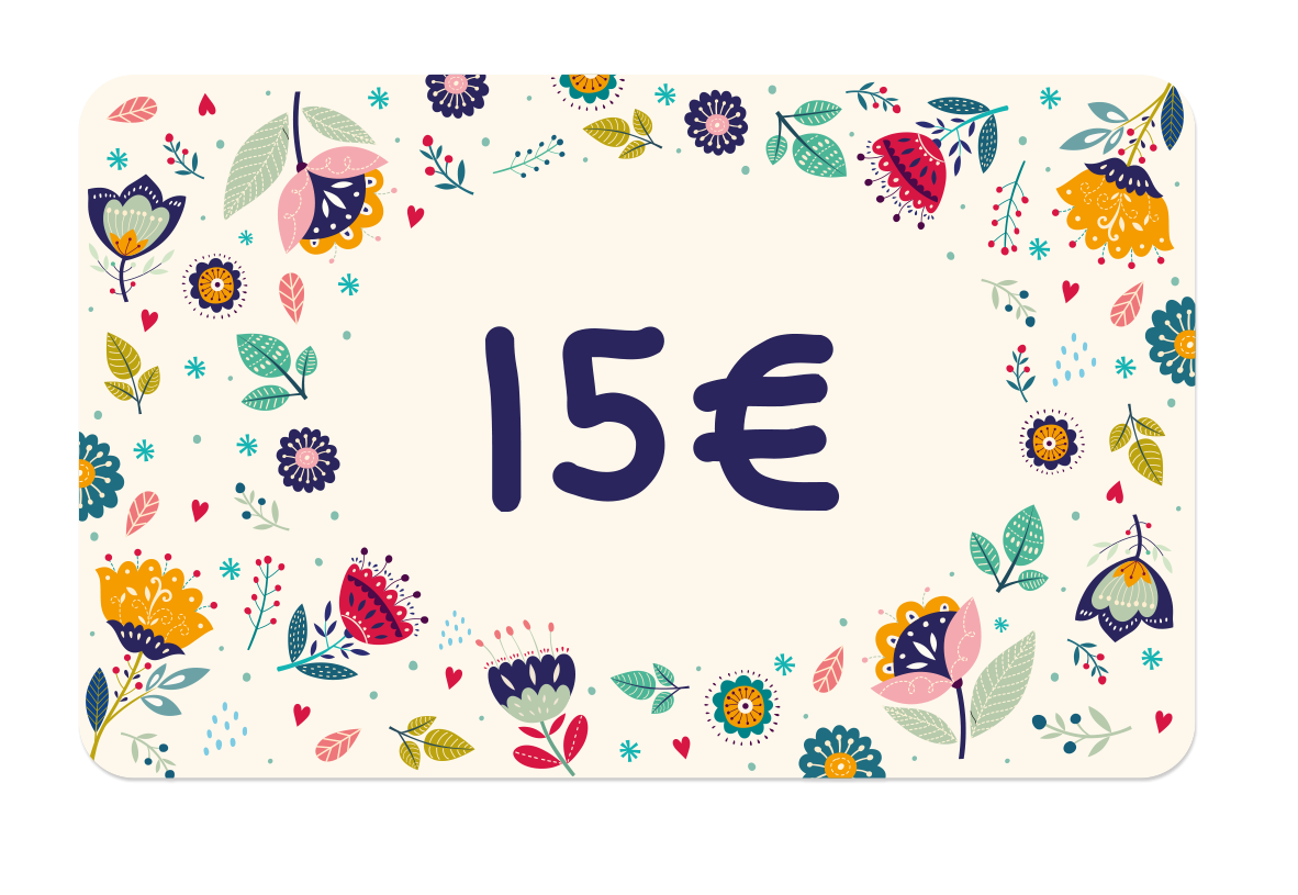 La carte cadeau à 15 euros de Ludilabel pour offrir des produits personnalisées avec le nom de l'enfant au parent